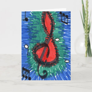 "The Sound of Red" Abstract Greeting Card