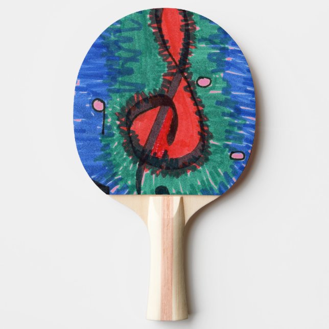 "The Sound of Red" Abstract Ping Pong Paddle (Front)