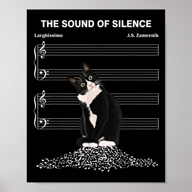 The Sound Of Silence Music And Cats Lover  Poster (Front)