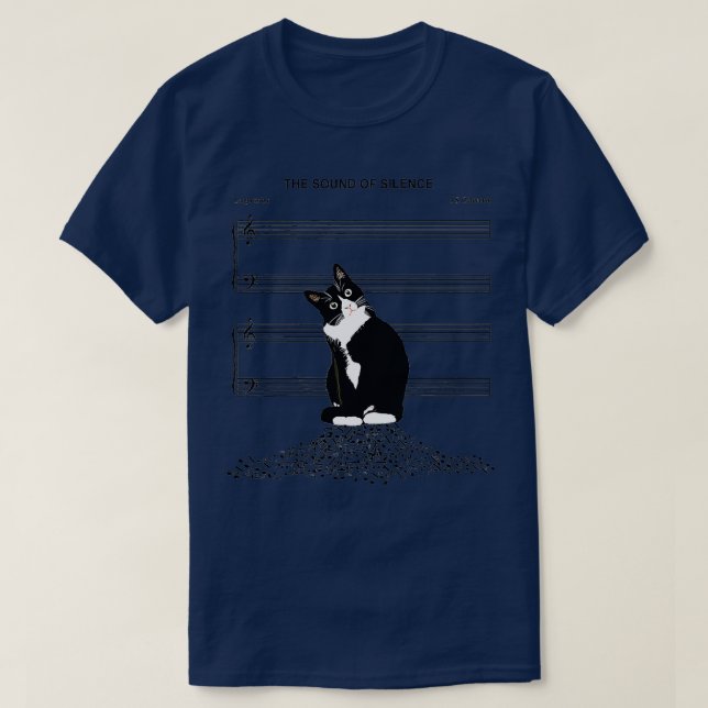 The Sound Of Silence Music and Cats Lover Premium  T-Shirt (Design Front)