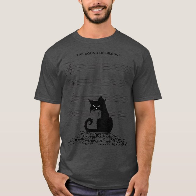 The Sound Of Silence Music With My Cat Lover T-Shirt (Front)