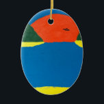 The Sound of Sunset pendant. An original artwork.  Ceramic Ornament<br><div class="desc">A ceramic pendant of an original artwork by Musicality by artist ZM. The artwork was painted on a beautiful tropical paradise island. Wear this and the artist says you will feel the beautiful Sound of Sunset!</div>