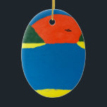The Sound of Sunset pendant. An original artwork.  Ceramic Ornament<br><div class="desc">A ceramic pendant of an original artwork by Musicality by artist ZM. The artwork was painted on a beautiful tropical paradise island. Wear this and the artist says you will feel the beautiful Sound of Sunset!</div>