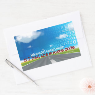 "The source code" Inspirational Quote Rectangular Sticker