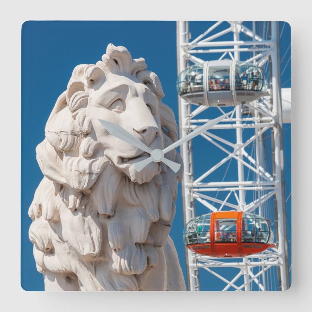 The Southbank Lion  Square Wall Clock (Front)