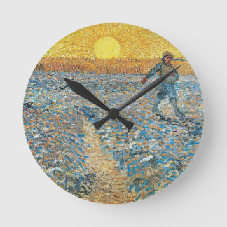 The Sower by the Dutch painter Vincent van Gogh Round Clock