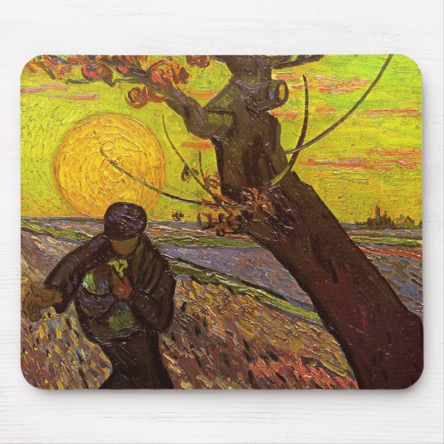 The Sower by Vincent van Gogh Mouse Pad (Front)