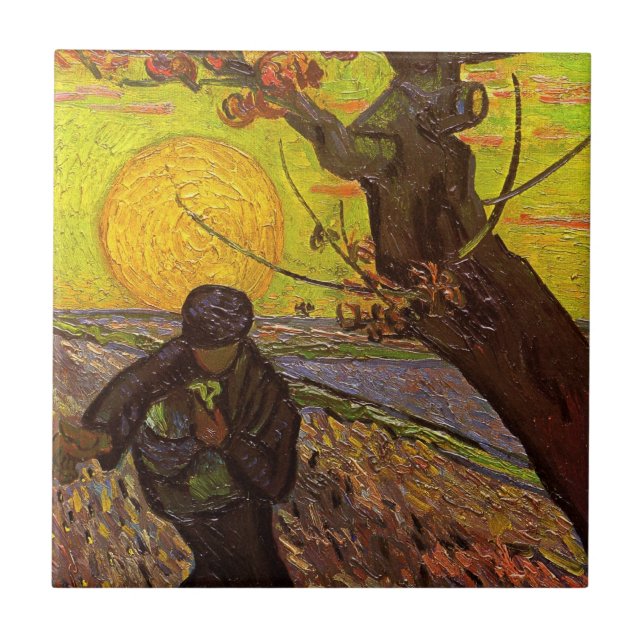 The Sower by Vincent van Gogh Tile (Front)