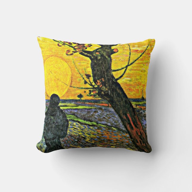The Sower, fine art painting by Vincent van Gogh Cushion (Front)