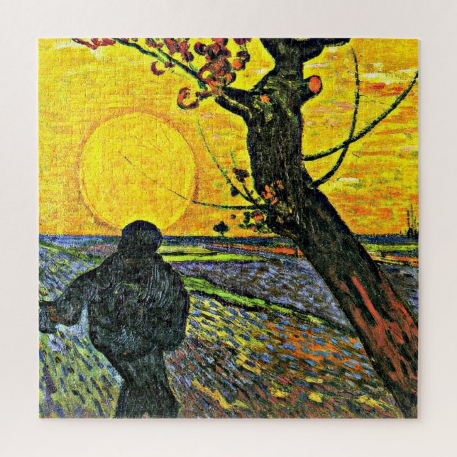 The Sower, fine art painting by Vincent van Gogh Jigsaw Puzzle (Vertical)