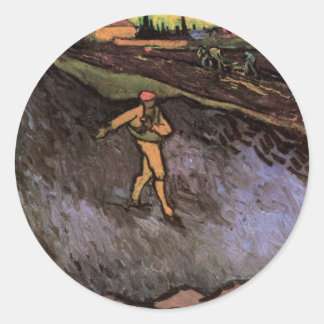 The Sower: Outskirts of Arles by Vincent van Gogh Classic Round Sticker
