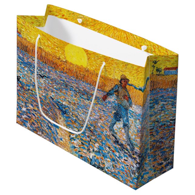 The Sower, Van Gogh Large Gift Bag (Front Angled)