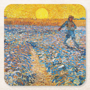 The Sower, Van Gogh Square Paper Coaster
