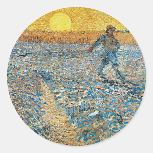 The Sower | Vincent van Gogh Classic Round Sticker (Front)