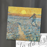 The Sower | Vincent Van Gogh Postcard Magnet<br><div class="desc">The Sower (1888) by Dutch post-impressionist artist Vincent Van Gogh. Original artwork is an oil on canvas. The landscape scene shows a farmer in an abstract field with the bright yellow sun in the background.

Use the design tools to add custom text or personalise the image.</div>