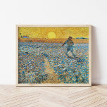 The Sower | Vincent van Gogh Poster<br><div class="desc">The Sower (1888) by Vincent van Gogh is a powerful Post-Impressionist painting that depicts a farmer sowing seeds in a vast field under a radiant yellow sky. The artwork reflects Van Gogh's admiration for rural labor and his fascination with the cycles of nature. The vivid color palette of golden yellows,...</div>