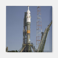 The Soyuz rocket is erected into position 2