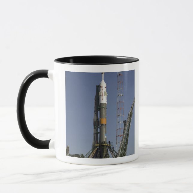 The Soyuz rocket is erected into position 2 Mug (Left)