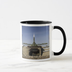 The Soyuz rocket is erected into position 6 Mug