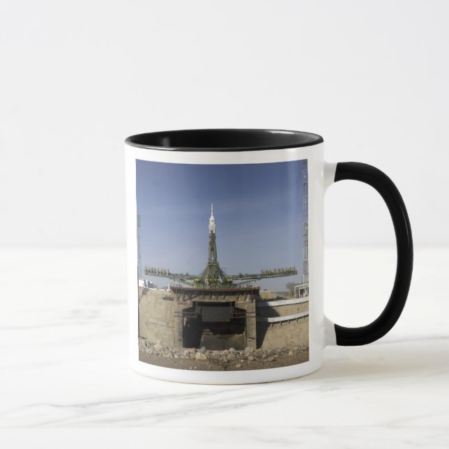 The Soyuz rocket is erected into position 6 Mug (Right)