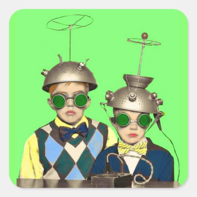 the Space Cadet Brothers Square Sticker (Front)