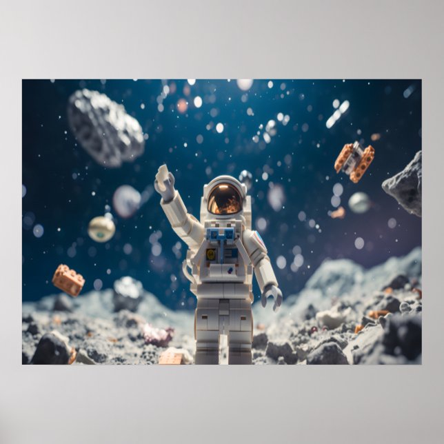 The Space Man Out in Space Wall Poster (Front)