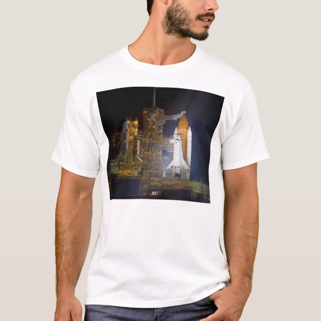 The Space Shuttle Discovery at Launch Pad 39A T-Shirt (Front)