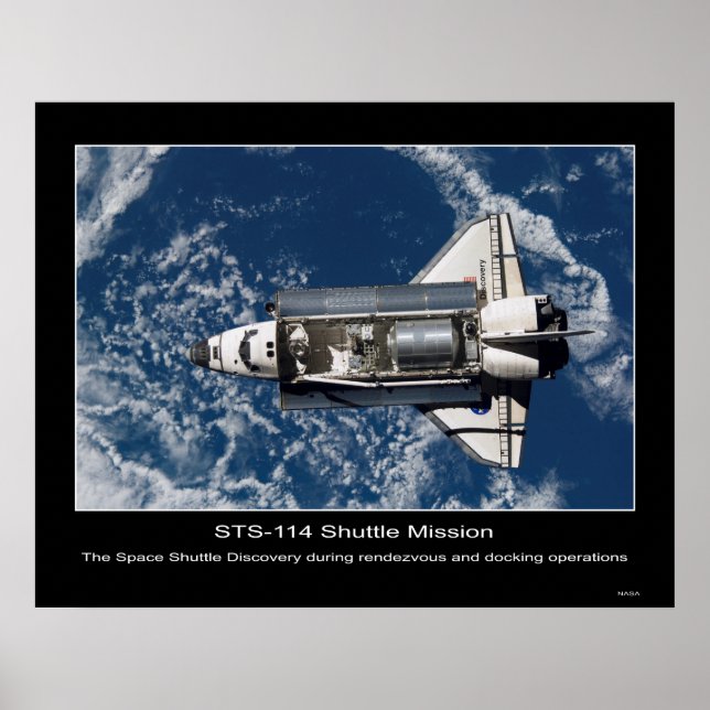 The Space Shuttle Discovery rendezvous and docking Poster (Front)