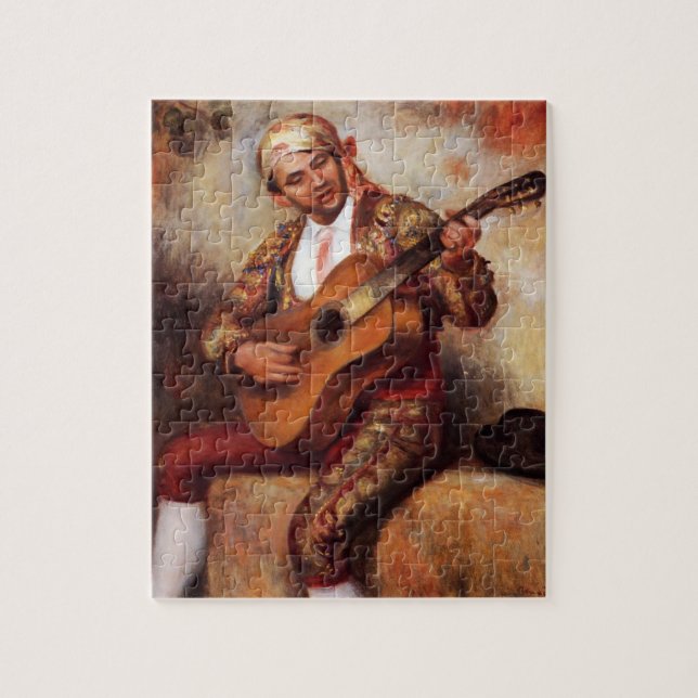 The Spanish Guitarist (by Pierre-August Renoir) Jigsaw Puzzle (Vertical)