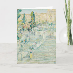 The Spanish Stairs, Rome   Childe Hassam Card