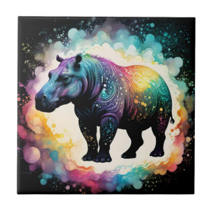 The Spectral Hippo: A Holographic Journey Ceramic Tile