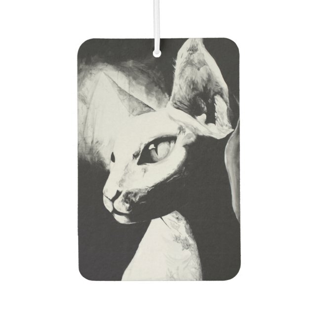 The Sphynx Cat Feline Original Art Air Freshener (Front)