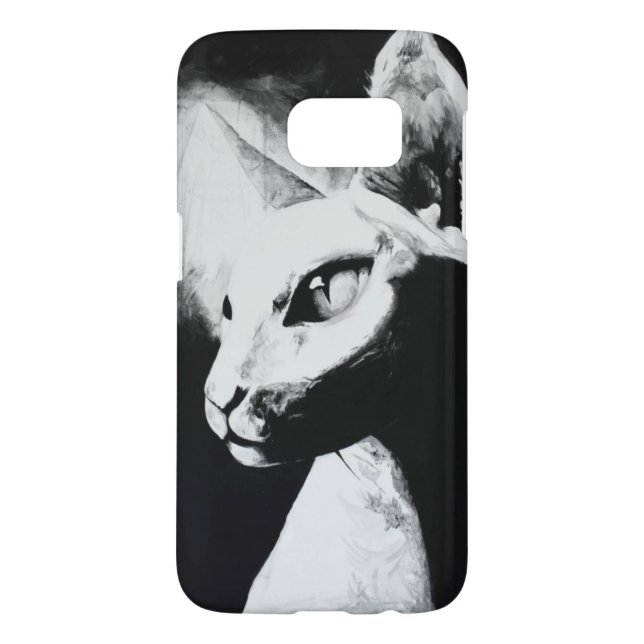 The Sphynx Cat Hairless Kitty Pet Black White Art Case-Mate Samsung Galaxy Case (Back)