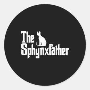 The Sphynxfather Funny Cat Dad Shirt Men Sphynx Lo Classic Round Sticker