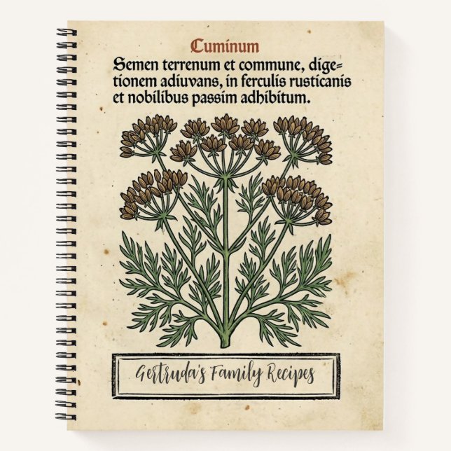 The Spice Merchant's Secret: Mediaeval Cumin Notebook (Front)