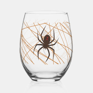 The Spider's Web Stemless Wine Glass