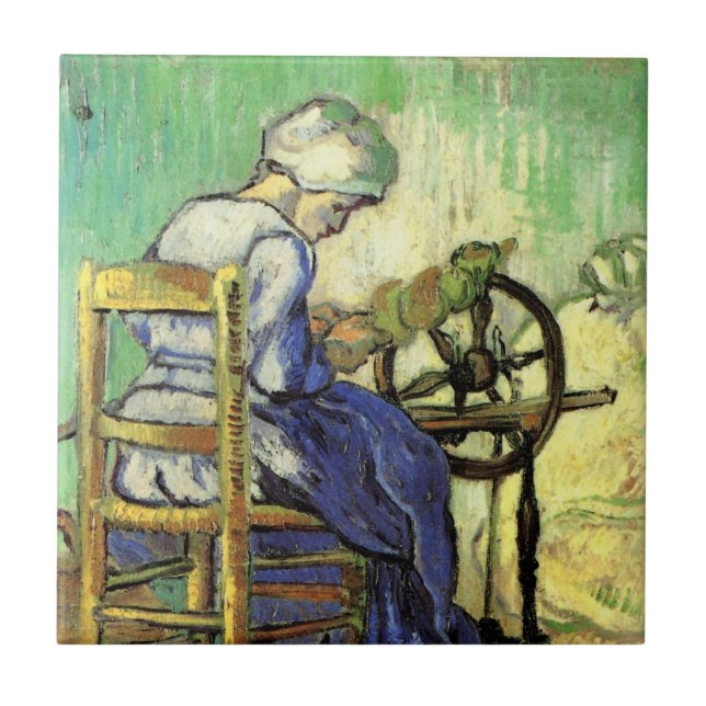 The Spinner by Vincent van Gogh Ceramic Tile (Front)