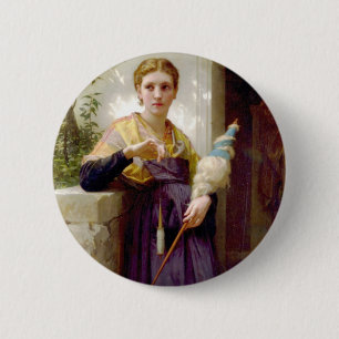 The Spinner, William-Adolphe Bouguereau 6 Cm Round Badge
