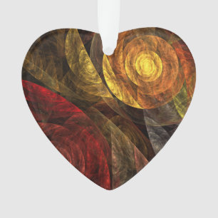 The Spiral of Life Abstract Art Acrylic Heart Ornament