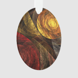 The Spiral of Life Abstract Art Acrylic Oval Ornament