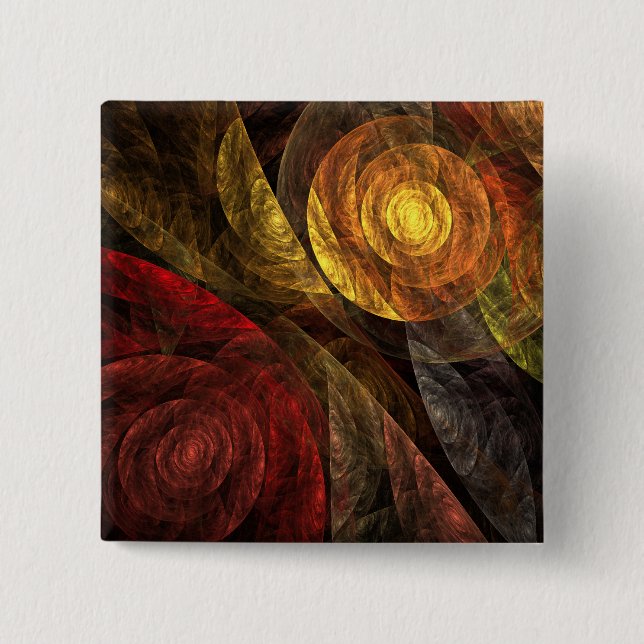 The Spiral of Life Abstract Art Button (square) (Front)