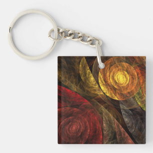 The Spiral of Life Abstract Art Key Ring