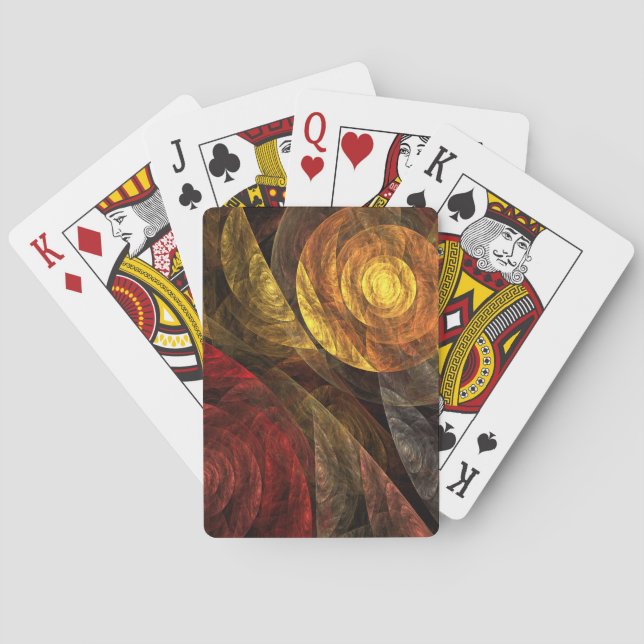 The Spiral of Life Abstract Art Playing Cards (Back)