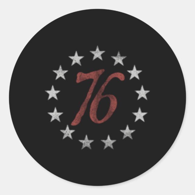 The Spirit 76 4Th Of July Independence Day Classic Round Sticker (Front)