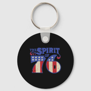 The Spirit 76 Vintage Retro 4th Of July Independen Key Ring