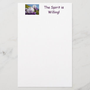 The Spirit is Willing! stationery Iris Flowers