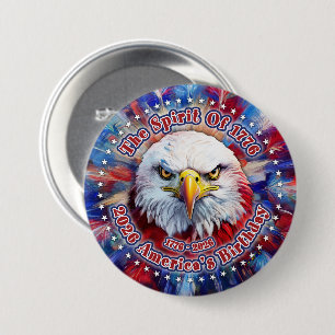 The Spirit Of 1776, 2026 America’s Red Eagle Firew 7.5 Cm Round Badge
