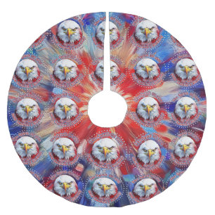 The Spirit Of 1776, 2026 America’s Red Eagle Firew Brushed Polyester Tree Skirt