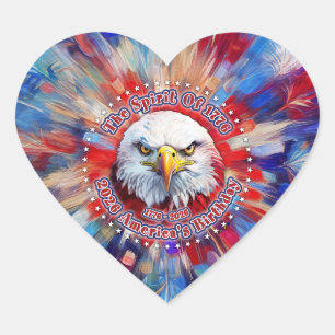 The Spirit Of 1776, 2026 America’s Red Eagle Firew Heart Sticker