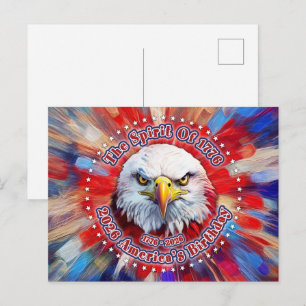 The Spirit Of 1776, 2026 America’s Red Eagle Firew Holiday Postcard